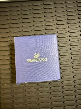 Swarovski Blue Textured Jewelry Box with Gold Swan Logo